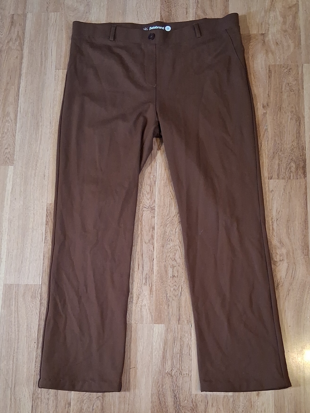 Betabrand Straight Leg Pants in Brown